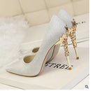 Women Pumps / High Thin Heel Metal Stilettos-silver PU-6-JadeMoghul Inc.