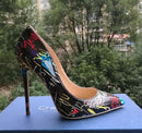 Women Pumps / Stiletto high heels Spring Wedding Party Women Shoes-black 12cm heels-11-JadeMoghul Inc.