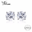 Women Pure 925 Sterling Silver 1 ct Zircon Stud Earrings--JadeMoghul Inc.