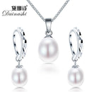 Women Pure 925 Sterling Silver Pearl Pendant and Earrings Set-Pink-JadeMoghul Inc.