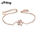 Women Pure 925 Sterling Silver Rose Gold Plated Bracelet with Zircon Animal Paw Charm--JadeMoghul Inc.