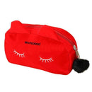 Women Purse Children's Kids Bag Cartoon Cat Makeup Flannel Pouch Cosmetic Bag monedero gato 9IF7-Bright Red-JadeMoghul Inc.