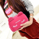 Women Purse Children's Kids Bag Cartoon Cat Makeup Flannel Pouch Cosmetic Bag monedero gato 9IF7-Pink-JadeMoghul Inc.