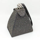 Women Pyramid Shaped Evening Wristlet With Rhinestone Detailing-same as photo 3-JadeMoghul Inc.