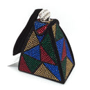 Women Pyramid Shaped Evening Wristlet With Rhinestone Detailing-same as photo 6-JadeMoghul Inc.