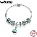 Women Real 100% 925 Sterling Pure Silver Green Theme Dress Charm Bracelet-18cm Length-JadeMoghul Inc.