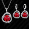 Women Red Crystal Pendant And Earrings Set--JadeMoghul Inc.