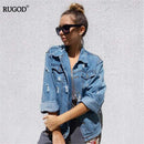 Women Regular Length Basic Denim Jacket AExp