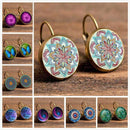 Women Retro Colorful Enamel Mandala Earrings