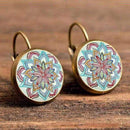 Women Retro Colorful Enamel Mandala Earrings
