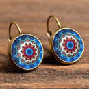 Women Retro Colorful Enamel Mandala Earrings