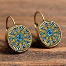 Women Retro Colorful Enamel Mandala Earrings