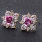 Women Rhinestone Crystal And Rose Flower Stud Earrings-F-JadeMoghul Inc.
