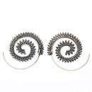 Women Romantic Ethnic Spiral Hoop Earrings-Bronze-JadeMoghul Inc.
