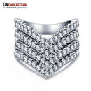Women Rose Gold Plated Cubic Zircon Multi Layer Ring-10-333b-JadeMoghul Inc.