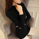 Women Ruffled Sleeve And Neck Solid Sweater Top-black-M-JadeMoghul Inc.