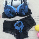 Women's Lingerie  Padded Push Up Bra And Lace Panties Set AExp
