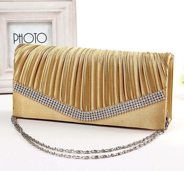 Women Satin Clutch Bag Rhinestone Evening Purse Ladies Day Clutch Chain Handbag Bridal Wedding Party Bag Bolsa Mujer 2017 XA1080-Gold-JadeMoghul Inc.