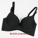 Women Seamless Adjustable Strap Satin Push Up Bra-black-A-32-JadeMoghul Inc.