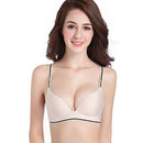 Women Seamless Adjustable Strap Satin Push Up Bra-khaki strip-A-32-JadeMoghul Inc.