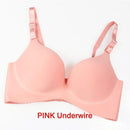 Women Seamless Adjustable Strap Satin Push Up Bra-Pink-A-32-JadeMoghul Inc.