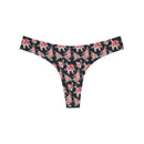 Women Seamless Cotton Brazilian Briefs-Small Floral Black-L-JadeMoghul Inc.