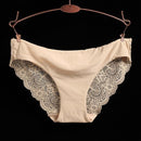 Women Seamless Cotton Breathable Lace Panties-apricot-L-JadeMoghul Inc.