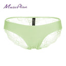 Women Seamless Cotton Breathable Lace Panties-green-L-JadeMoghul Inc.