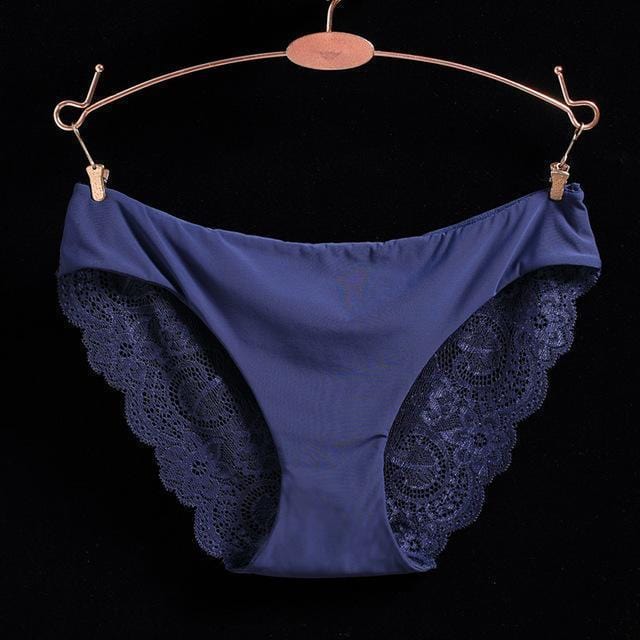 Women Seamless Cotton Breathable Lace Panties-Hideblue-L-JadeMoghul Inc.