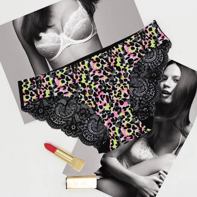 Women Seamless Cotton Breathable Lace Panties-Leopard1-XXL-JadeMoghul Inc.