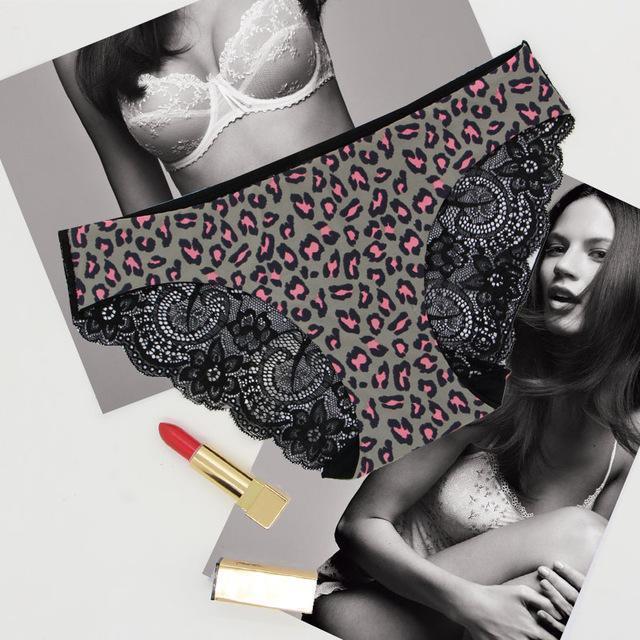 Women Seamless Cotton Breathable Lace Panties-Leopard2-XXL-JadeMoghul Inc.