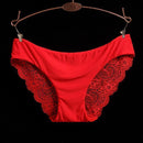 Women Seamless Cotton Breathable Lace Panties-red-L-JadeMoghul Inc.