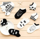 Women Short Ankle Length Cat Print Cotton Socks-ws66 random style-One Size-JadeMoghul Inc.