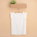 Women Short Ruffled Sleeve Solid Shirt Top