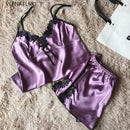 Women Silk Camisole And Short 2 Piece Sleep Set