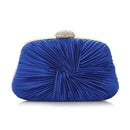 Women Silk Pleated Bow Evening Clutch-blue-JadeMoghul Inc.