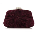 Women Silk Pleated Bow Evening Clutch-purple-JadeMoghul Inc.