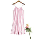 Women Silk Sleeveless Night Gown In Solid Colors