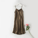 Women Silk Sleeveless Night Gown In Solid Colors