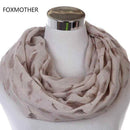 Scarves For Women Silver Feather Printed Infinity Scarf