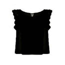 Women Sleeveless Chiffon Shirt Top With bow Decoration At The Back-Black-L-JadeMoghul Inc.