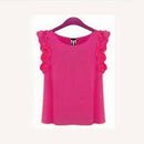 Women Sleeveless Chiffon Shirt Top With bow Decoration At The Back-Rose-L-JadeMoghul Inc.