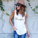 Women sleeveless printed T Shirt Top