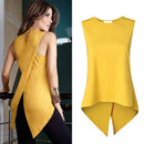 Women Sleeveless Shirt Top With Over Lap Design At Back