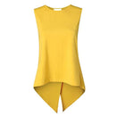 Women Sleeveless Shirt Top With Over Lap Design At Back