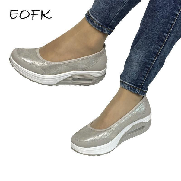 Women Slip On Platform Loafers /Walking Shoes-002 blue-6-JadeMoghul Inc.