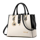 Women Smart Color Block Handbag With Metal Buckle And Charm Detailing