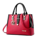 Women Smart Color Block Handbag With Metal Buckle And Charm Detailing