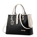 Women Smart Color Block Handbag With Metal Buckle And Charm Detailing