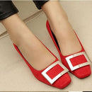 Women Smart Square Toe Buckle Slip On Pumps